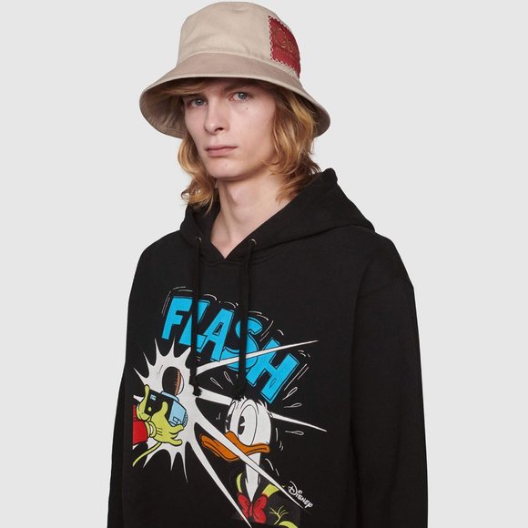 GUCCI SWEATSHIRT DISNEY DONALD DUCK BLACK COTTON HOODIE - Picture 6 of 14